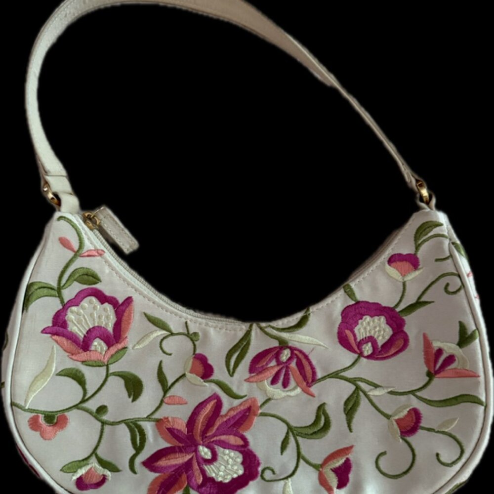 Vintage Talbots silk embroidered purse